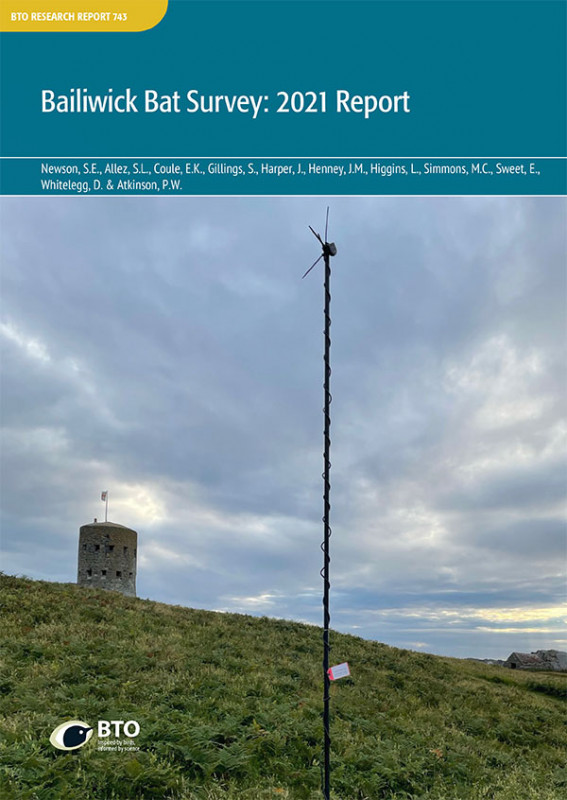 BTO Research Report Bailiwick of Guernsey Bat Report The cover of BTO Research Report Bailiwick of Guernsey Bat Report