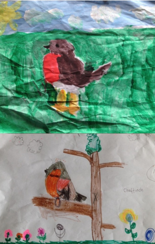 Drawings by Edward, 9 and Bryony, 5