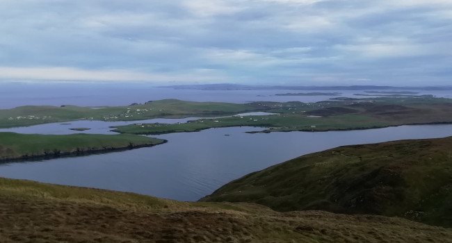 View westwards from the Clift Hills, South Mainland, Shetland View westwards from the Clift Hills, South Mainland, Shetland