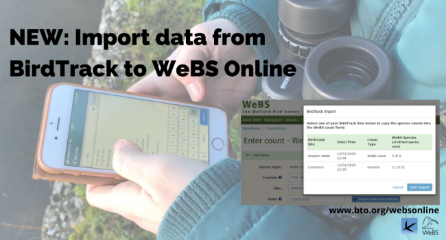 Import from BirdTrack feature in WeBS Online Import from BirdTrack feature in WeBS Online